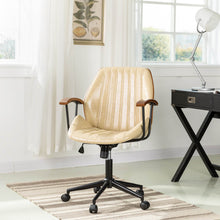 Load image into Gallery viewer, Cream Leatherette Adjustable Swivel Desk Chair/Task Office Chair