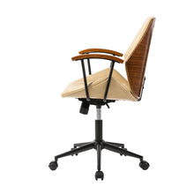 Load image into Gallery viewer, Cream Leatherette Adjustable Swivel Desk Chair/Task Office Chair