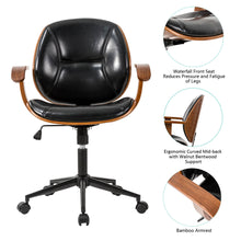 Load image into Gallery viewer, Black Leatherette Adjustable Swivel Desk Chair/Task Office Chair