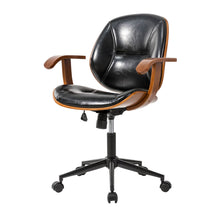 Load image into Gallery viewer, Black Leatherette Adjustable Swivel Desk Chair/Task Office Chair