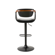 Load image into Gallery viewer, Black Leatherette Gaslift Adjustable Swivwl Bar Stools, Set of 2