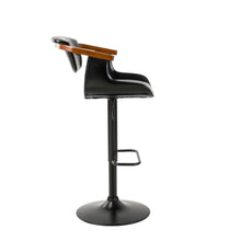 Load image into Gallery viewer, Black Leatherette Gaslift Adjustable Swivwl Bar Stools, Set of 2