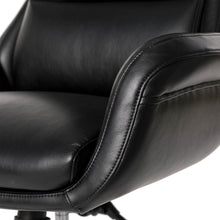 Load image into Gallery viewer, Mid-Century Modern Black Leatherette Adjustable Swivel High Back Office Chair