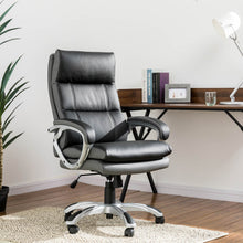 Load image into Gallery viewer, Black PU Leather Gaslift Adjustable High-Back Swivel Office Chair