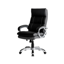 Load image into Gallery viewer, Black PU Leather Gaslift Adjustable High-Back Swivel Office Chair