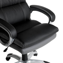 Load image into Gallery viewer, Black PU Leather Gaslift Adjustable High-Back Swivel Office Chair