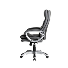 Load image into Gallery viewer, Black PU Leather Gaslift Adjustable High-Back Swivel Office Chair