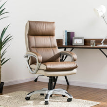 Load image into Gallery viewer, Brown PU Leather Gaslift Adjustable High-Back Swivel Office Chair