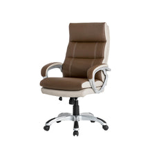 Load image into Gallery viewer, Brown PU Leather Gaslift Adjustable High-Back Swivel Office Chair