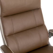 Load image into Gallery viewer, Brown PU Leather Gaslift Adjustable High-Back Swivel Office Chair