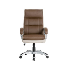 Load image into Gallery viewer, Brown PU Leather Gaslift Adjustable High-Back Swivel Office Chair