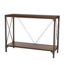 Load image into Gallery viewer, 43.25"L Modern Industrial Brown Wood/Metal Console Table
