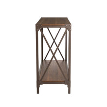 Load image into Gallery viewer, 43.25"L Modern Industrial Brown Wood/Metal Console Table