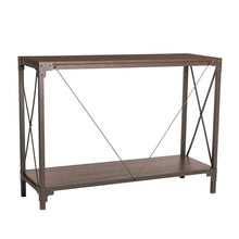 Load image into Gallery viewer, 43.25"L Modern Industrial Brown Wood/Metal Console Table