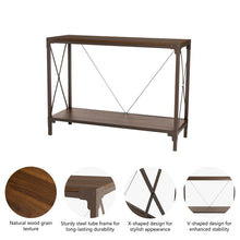 Load image into Gallery viewer, 43.25"L Modern Industrial Brown Wood/Metal Console Table