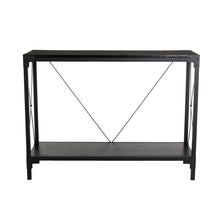 Load image into Gallery viewer, 43.25"L Modern Industrial Black Wood/Metal Console Table