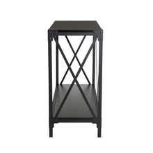 Load image into Gallery viewer, 43.25"L Modern Industrial Black Wood/Metal Console Table