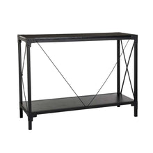 Load image into Gallery viewer, 43.25"L Modern Industrial Black Wood/Metal Console Table
