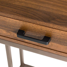 Load image into Gallery viewer, 26"H Modern Industrial Brown Wood/Metal C Side & End Table with a Drawer and 2 USB Charging Ports