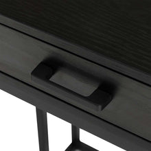 Load image into Gallery viewer, 26"H Modern Industrial Black Wood/Metal C Side & End Table with a Drawer and 2 USB Charging Ports
