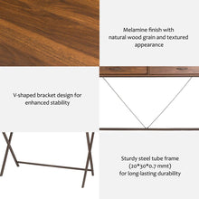 Load image into Gallery viewer, 43.25"L Modern Industrial Brown Wood/Metal Writing Desk With 1 Outlet and 2 USB Charging Ports