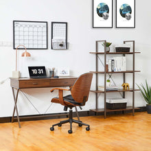 Load image into Gallery viewer, 43.25"L Modern Industrial Brown Wood/Metal Writing Desk With 1 Outlet and 2 USB Charging Ports