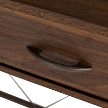 Load image into Gallery viewer, 43.25"L Modern Industrial Brown Wood/Metal Writing Desk With 1 Outlet and 2 USB Charging Ports