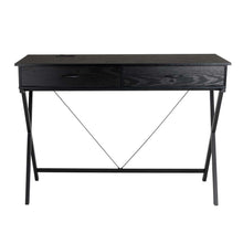 Load image into Gallery viewer, 43.25"L Modern Industrial Black Wood/Metal Writing Desk With 1 Outlets and 2 USB Charging Ports