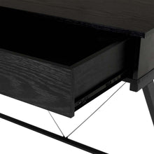 Load image into Gallery viewer, 43.25"L Modern Industrial Black Wood/Metal Writing Desk With 1 Outlets and 2 USB Charging Ports