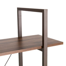 Load image into Gallery viewer, 72"H Modern Industrial Brown Wood/Metal 5-Tier Bookcases & Shelves