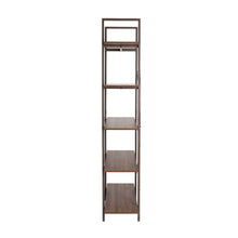 Load image into Gallery viewer, 72"H Modern Industrial Brown Wood/Metal 5-Tier Bookcases & Shelves