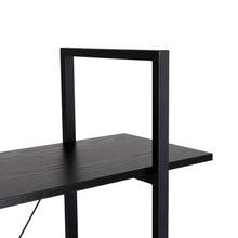 Load image into Gallery viewer, 72"H Modern Industrial Black Wood/Metal 5-Tier Bookcases & Shelves