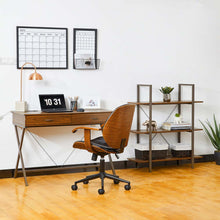 Load image into Gallery viewer, 41.5"H Modern Industrial Brown Wood/Metal 3-Tier Bookcases & Shelves