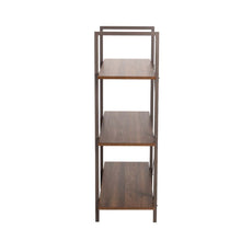 Load image into Gallery viewer, 41.5"H Modern Industrial Brown Wood/Metal 3-Tier Bookcases & Shelves