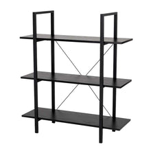 Load image into Gallery viewer, 41.5"H Modern Industrial Black Wood/Metal 3-Tier Bookcases & Shelves