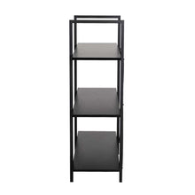 Load image into Gallery viewer, 41.5"H Modern Industrial Black Wood/Metal 3-Tier Bookcases & Shelves