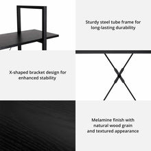 Load image into Gallery viewer, 41.5"H Modern Industrial Black Wood/Metal 3-Tier Bookcases & Shelves