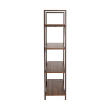 Load image into Gallery viewer, 55"H Modern Industrial Brown Wood/Metal 4-Tier Bookcases & Shelves