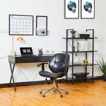 Load image into Gallery viewer, 55"H Modern Industrial Black Wood/Metal 4-Tier Bookcases & Shelves