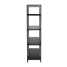 Load image into Gallery viewer, 55"H Modern Industrial Black Wood/Metal 4-Tier Bookcases & Shelves