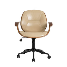 Load image into Gallery viewer, Cream PU Leather Adjustable Height Swivel Desk Chair/Task Chair