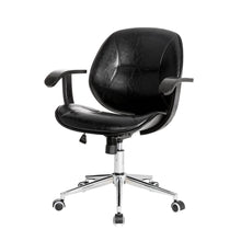 Load image into Gallery viewer, Black PU Leather Adjustable Height Swivel Desk Chair/Task Chair