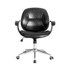 Load image into Gallery viewer, Black PU Leather Adjustable Height Swivel Desk Chair/Task Chair