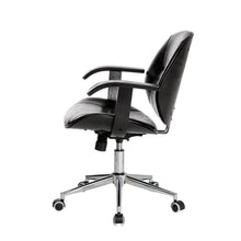 Load image into Gallery viewer, Black PU Leather Adjustable Height Swivel Desk Chair/Task Chair