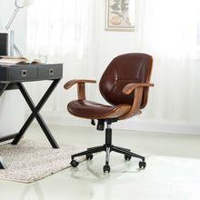 Load image into Gallery viewer, Russet PU Leather Adjustable Swivel Desk Chair/Task Chair