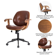 Load image into Gallery viewer, Russet PU Leather Adjustable Swivel Desk Chair/Task Chair