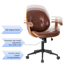 Load image into Gallery viewer, Russet PU Leather Adjustable Swivel Desk Chair/Task Chair
