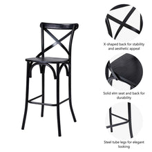 Load image into Gallery viewer, Set of 2 Black Steel Bar Chairs and a Round Top Pub Table (3-Piece)