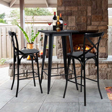 Load image into Gallery viewer, Set of 2 Black Steel Bar Chairs and a Square Top Pub Table (3-Piece)