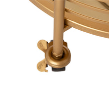Load image into Gallery viewer, 30.75"H 2-Tier Gold Deluxe Metal Oval Mirrored Bar Cart